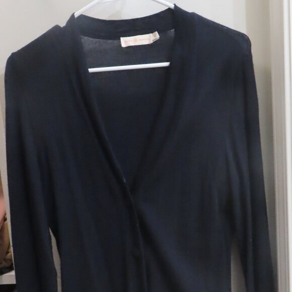 Used Tory Burch Black Button Down Cardigan - Picture 1 of 5